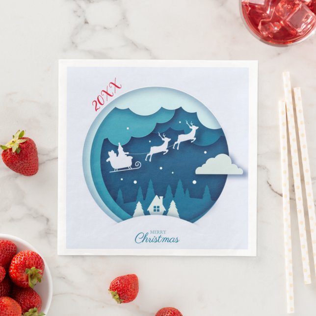 Frohe Weihnachts-Party Serviette (Beispiel)