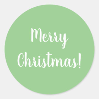 Frohe Weihnachts Pastel Green Runder Aufkleber