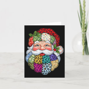 Frohe Weihnachts Patchwork Weihnachtsmann Face X-m Karte