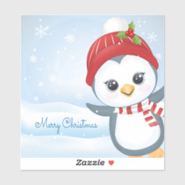 Frohe Weihnachts-Penguin Aufkleber