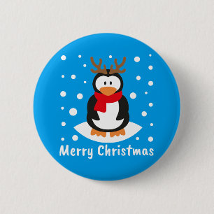Frohe Weihnachts-Penguin Button