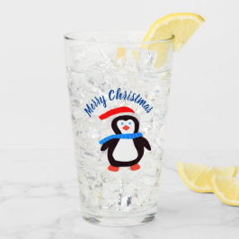 Frohe Weihnachts-Penguin Glas
