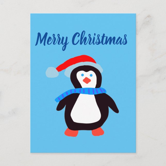 Frohe Weihnachts-Penguin Postkarte (Vorderseite)