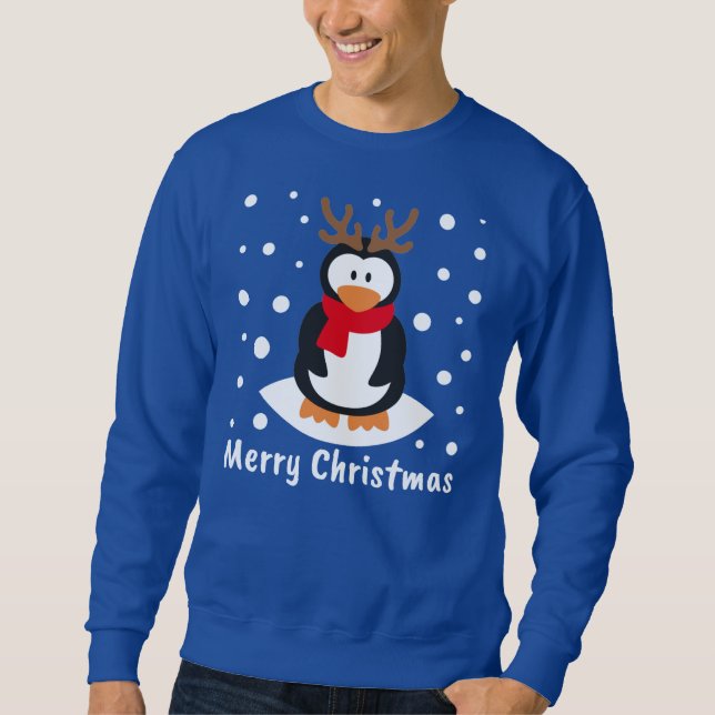 Frohe Weihnachts-Penguin Sweatshirt (Vorderseite)