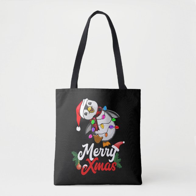 Frohe Weihnachts-Penguin Tasche (Vorderseite)