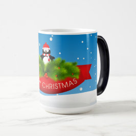 Frohe Weihnachts-Penguin Verwandlungstasse