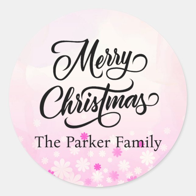 Frohe Weihnachts-Personalisiert-Aufkleber Runder Aufkleber (Vorderseite)