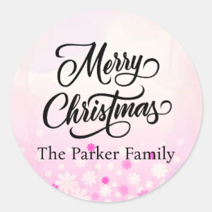 Frohe Weihnachts-Personalisiert-Aufkleber Runder Aufkleber