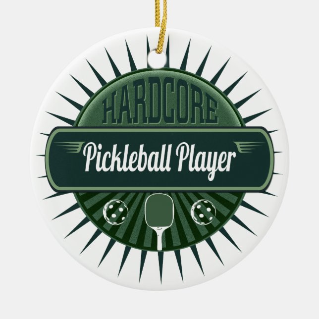 Frohe Weihnachts-Pickleball-Spieler Tree Ornament (Vorne)