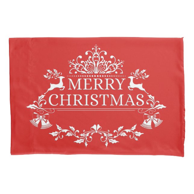 Frohe Weihnachts-Pillowcase Kissenbezug (Vorderseite)