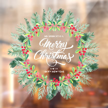 Frohe Weihnachts Pine Berries Wreath