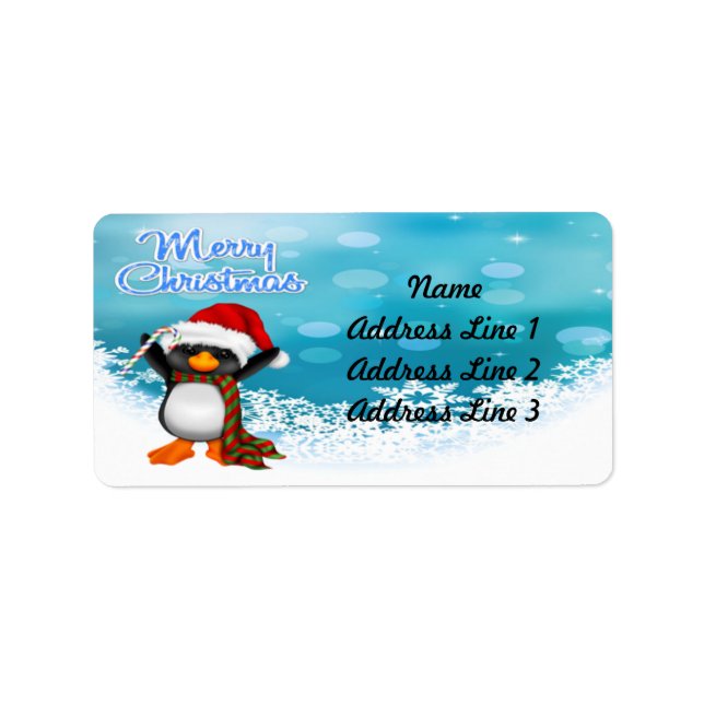 Frohe Weihnachts-Pinguin-Adresslisten Adressaufkleber (Vorne)