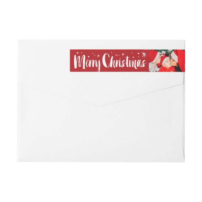 Frohe Weihnachts-Pinselstriche Foto-Adresse (Rückseite)