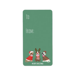 Frohe Weihnachts Pit Bull Hunde Adressaufkleber