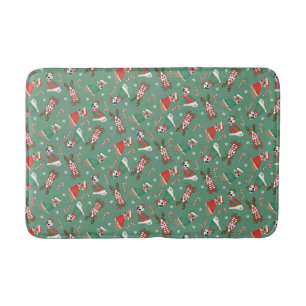 Frohe Weihnachts Pit Bull Hunde Badematte