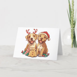 Frohe Weihnachts Pit Bull Hunde Feiertagskarte