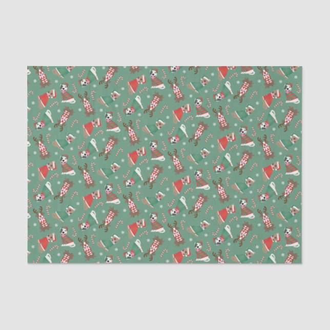 Frohe Weihnachts Pit Bull Hunde Seidenpapier (Vorderseite)