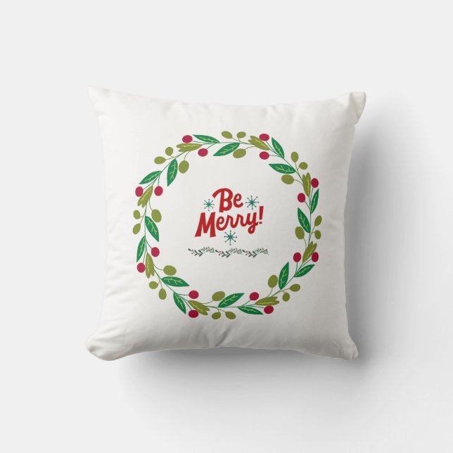 "Frohe Weihnachts-Platz-Kissen - Feierlicher Urlau Kissen (Vorderseite)