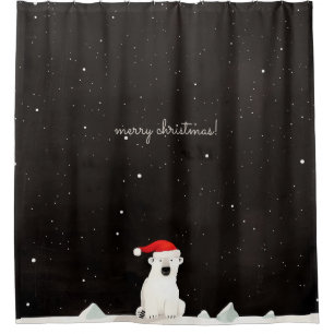 Frohe Weihnachts-Polar-Bär! Duschvorhang