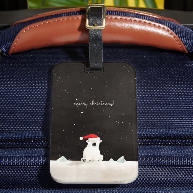 Frohe Weihnachts-Polar-Bär! Gepäckanhänger (Vorderseite Insitu 2)