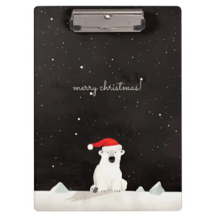 Frohe Weihnachts-Polar-Bär! Klemmbrett
