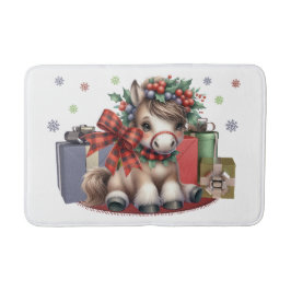 Frohe Weihnachts Pony Badematte