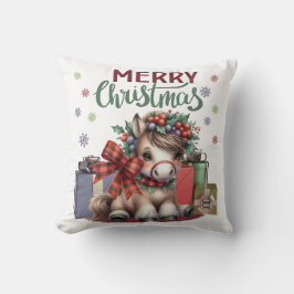 Frohe Weihnachts Pony Kissen