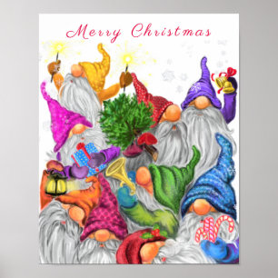 Frohe Weihnachts-Poster Happy Gnomes Party Poster