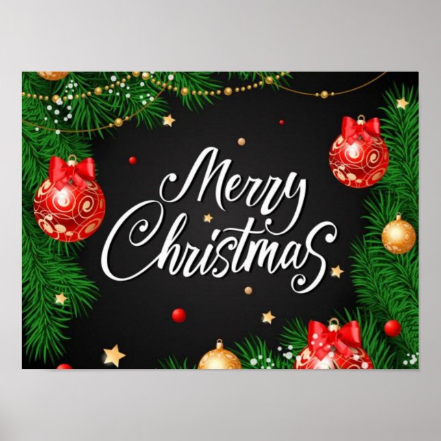 Frohe Weihnachts-Poster-Papier Poster (Vorne)