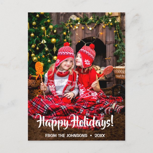 Frohe Weihnachts-Postkarte Glückliche Feiertage Po Postkarte (Vorderseite)