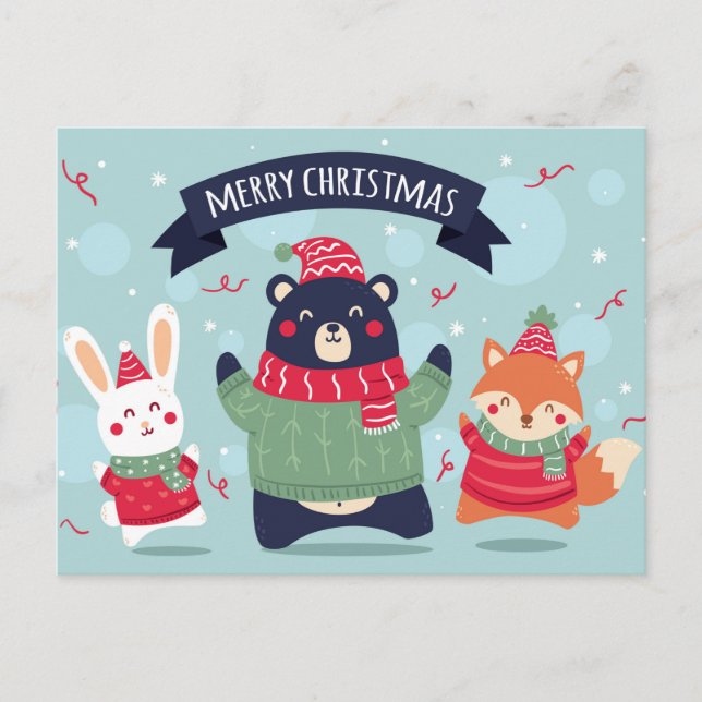 Frohe Weihnachts-Postkarte Postkarte (Vorderseite)