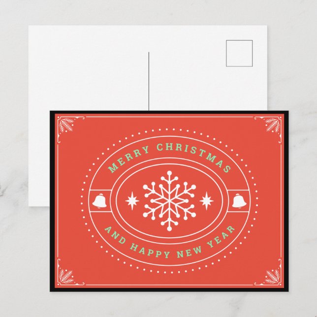 Frohe Weihnachts-Postkarte Postkarte (Vorne/Hinten)