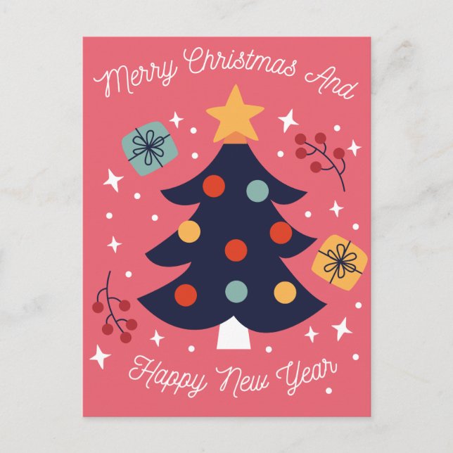 Frohe Weihnachts-Postkarte Postkarte (Vorderseite)