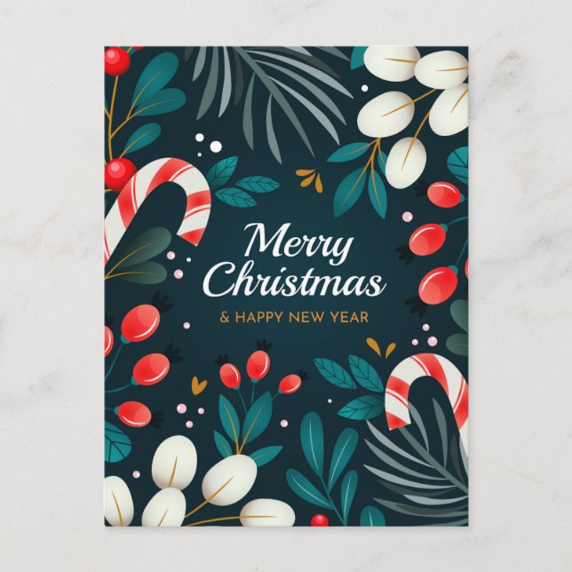 Frohe Weihnachts-Postkarte Postkarte (Vorderseite)