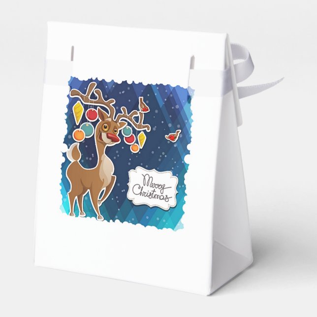 Frohe Weihnachts-Prancing-Rentier Geschenkschachtel (Rückseite)