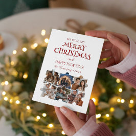 Frohe Weihnachts-Puzzle Custom Collage Fotos Feiertagskarte