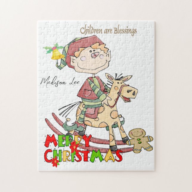 Frohe Weihnachts-Puzzle Kinder sind Segnungen (Vertikal)