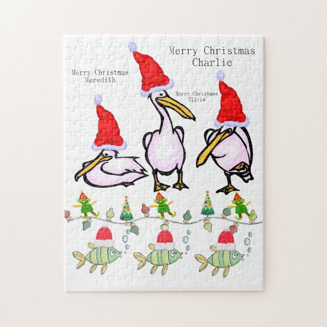 Frohe Weihnachts Puzzle Weihnachten Pelicans (Vertikal)