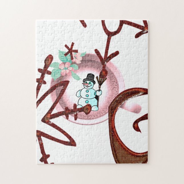 Frohe Weihnachts-Puzzle Weihnachten Snowman (Vertikal)