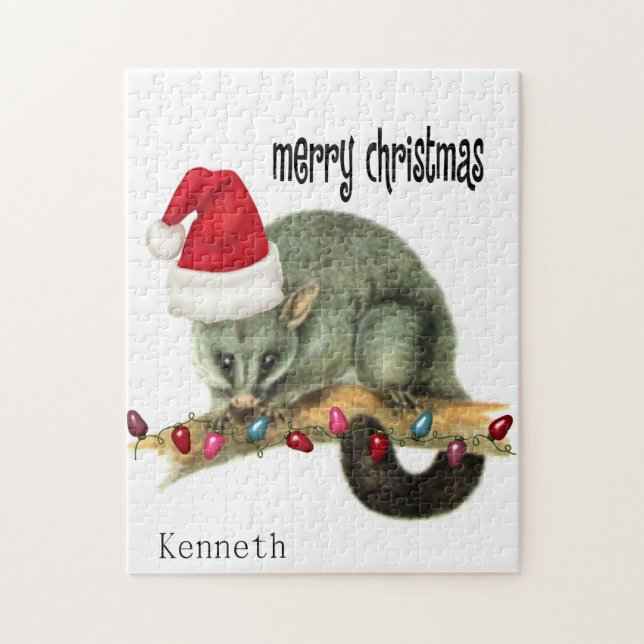 Frohe Weihnachts-Puzzle Weihnachtszeit Possum (Vertikal)