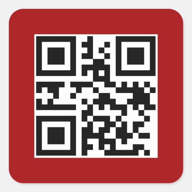 Frohe Weihnachts QR-Code auf Red Quadratischer Aufkleber (Vorderseite)
