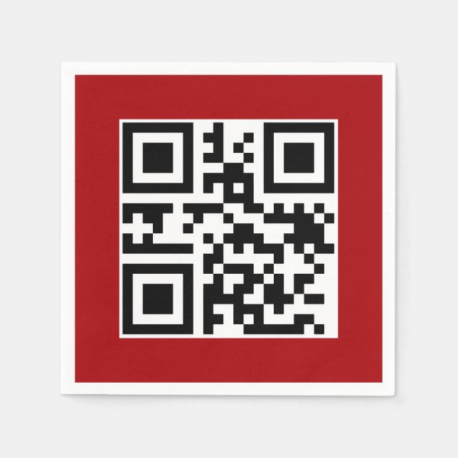 Frohe Weihnachts QR-Code auf Red Serviette (Vorderseite)