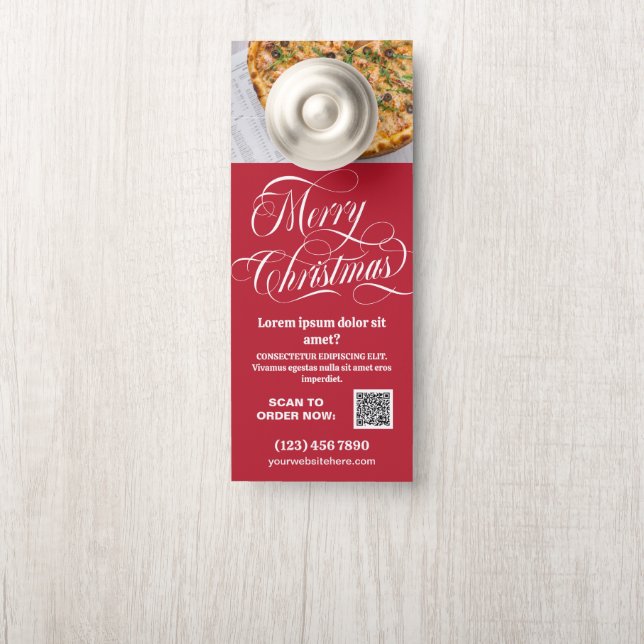 Frohe Weihnachts QR Code Foto Small Business Promo Türanhänger (Auf Knauf)