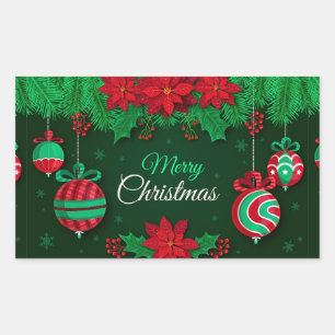 Frohe Weihnachts-rechteckige Aufkleber