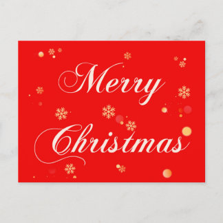 Frohe Weihnachts Red Background Gold Schneeflocken Feiertagspostkarte