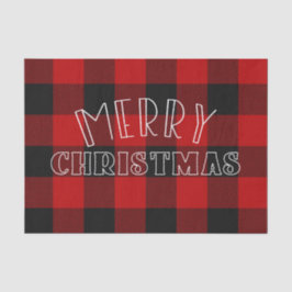 Frohe Weihnachts Red Black Buffalo Kariertes Muste Seidenpapier