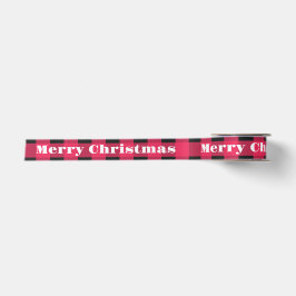 Frohe Weihnachts Red Buffalo Karierter Karo Rustik Satinband