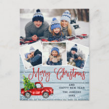Frohe Weihnachts Red Farm Truck 4 Foto