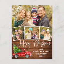 Frohe Weihnachts Red Farm Truck 4 Foto