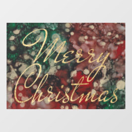 Frohe Weihnachts Red Green Gold Window Cling Fensteraufkleber